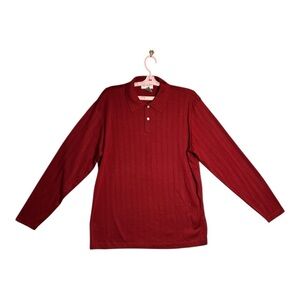 Alfani Men's Size Med Copper Penny Long Sleeve Collared Pullover Shirt, Size‎ M